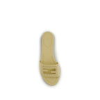 Fendi Beige Calf Leather Bos Taurus Flat Sandals Fendi