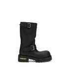 Balenciaga Black Calf Leather Bos Taurus Lace-Up Boots Balenciaga