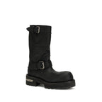 Balenciaga Black Calf Leather Bos Taurus Lace-Up Boots Balenciaga