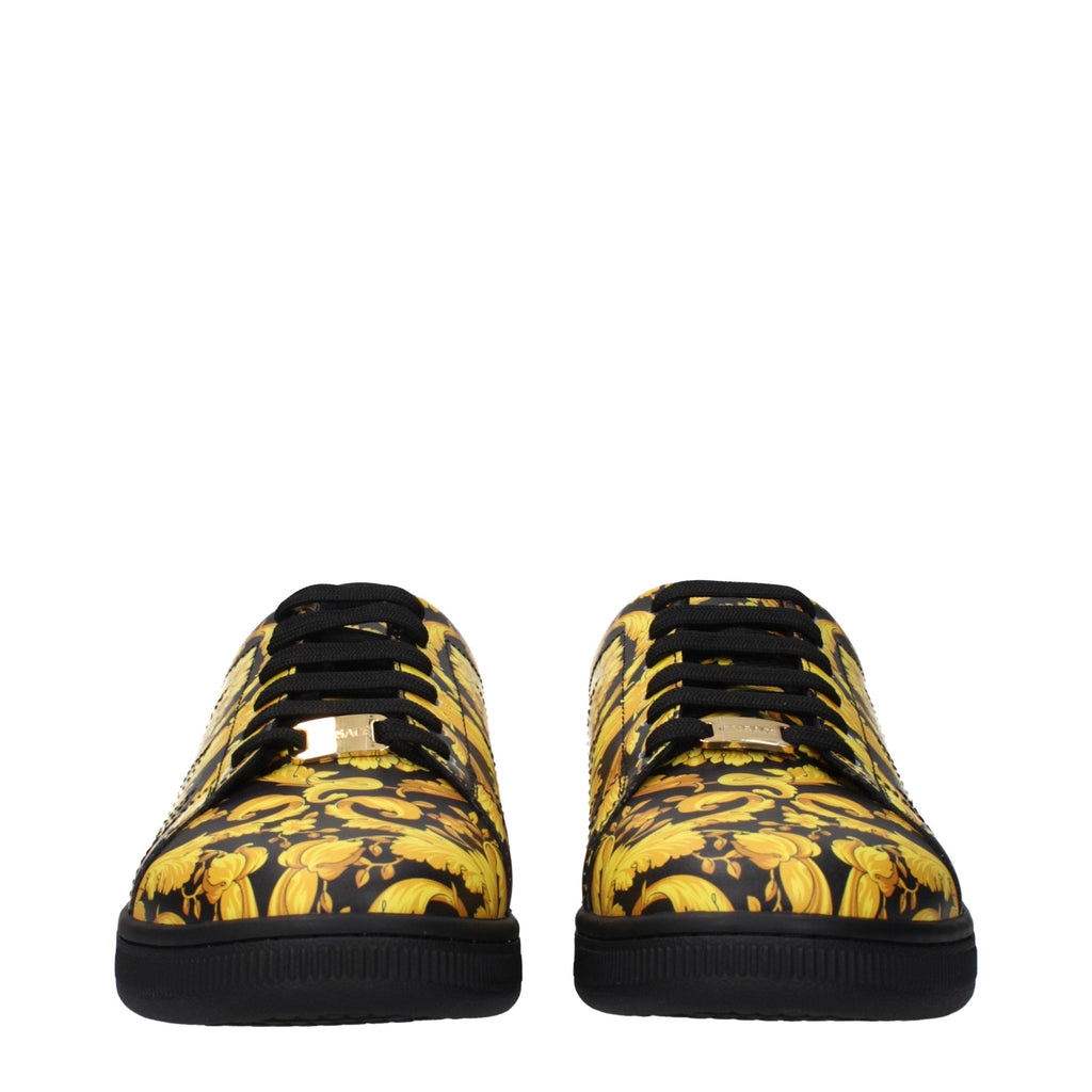 Versace Black Leather Chunky Sneakers Versace