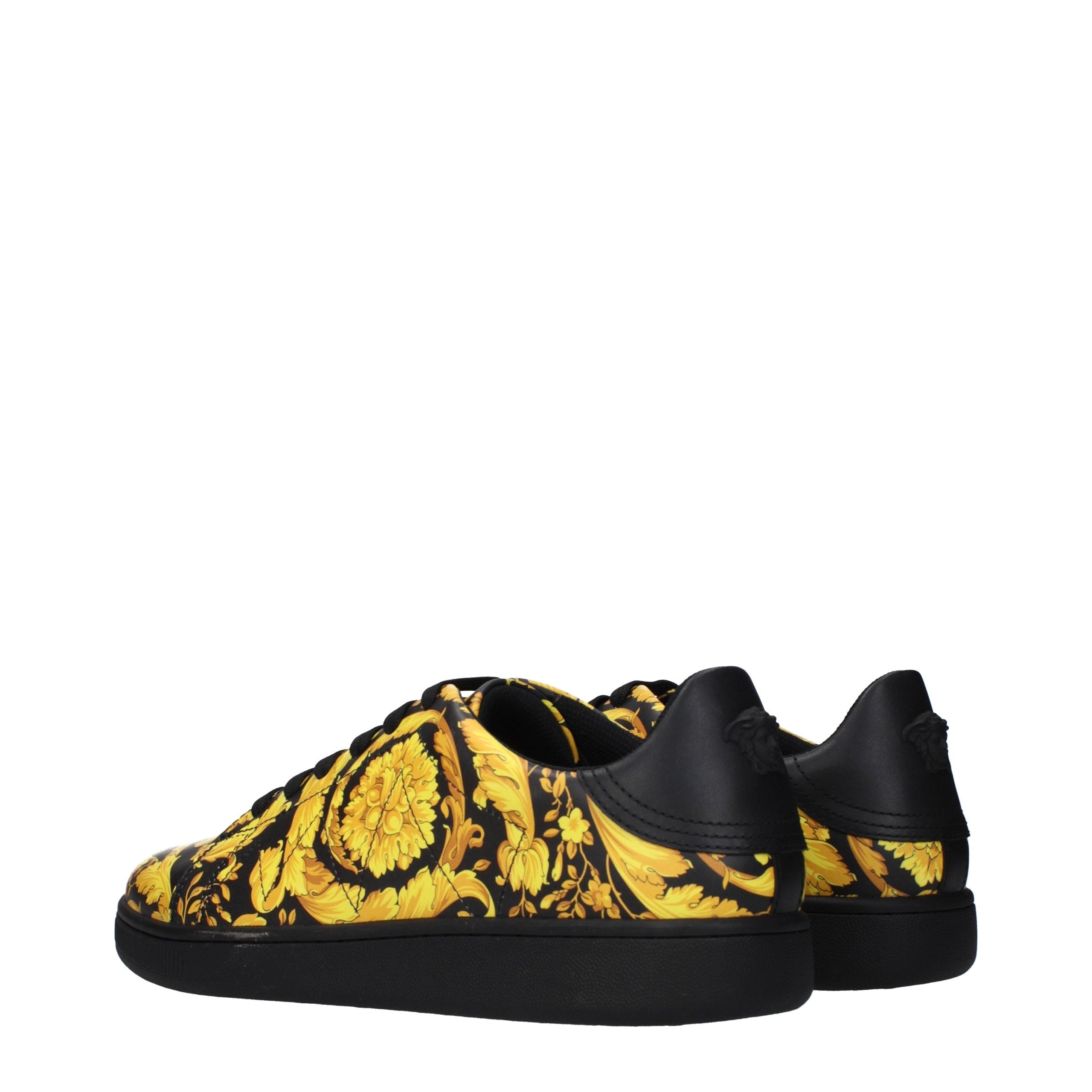 Versace Black Leather Chunky Sneakers Versace