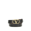Valentino Garavani Black Calf Leather Bos Taurus Regular Belt Valentino Garavani