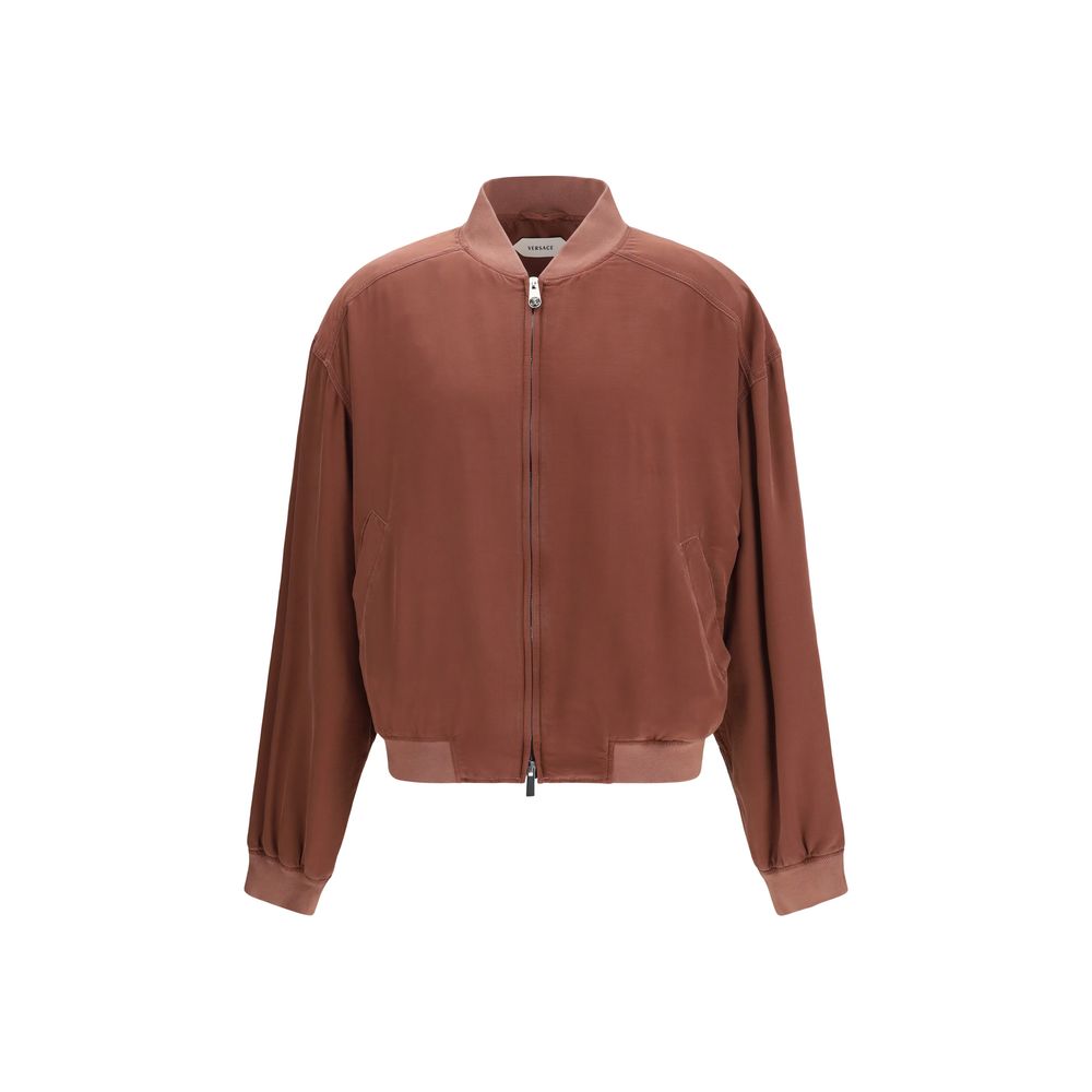 Versace Bordeaux Silk Bomber Versace