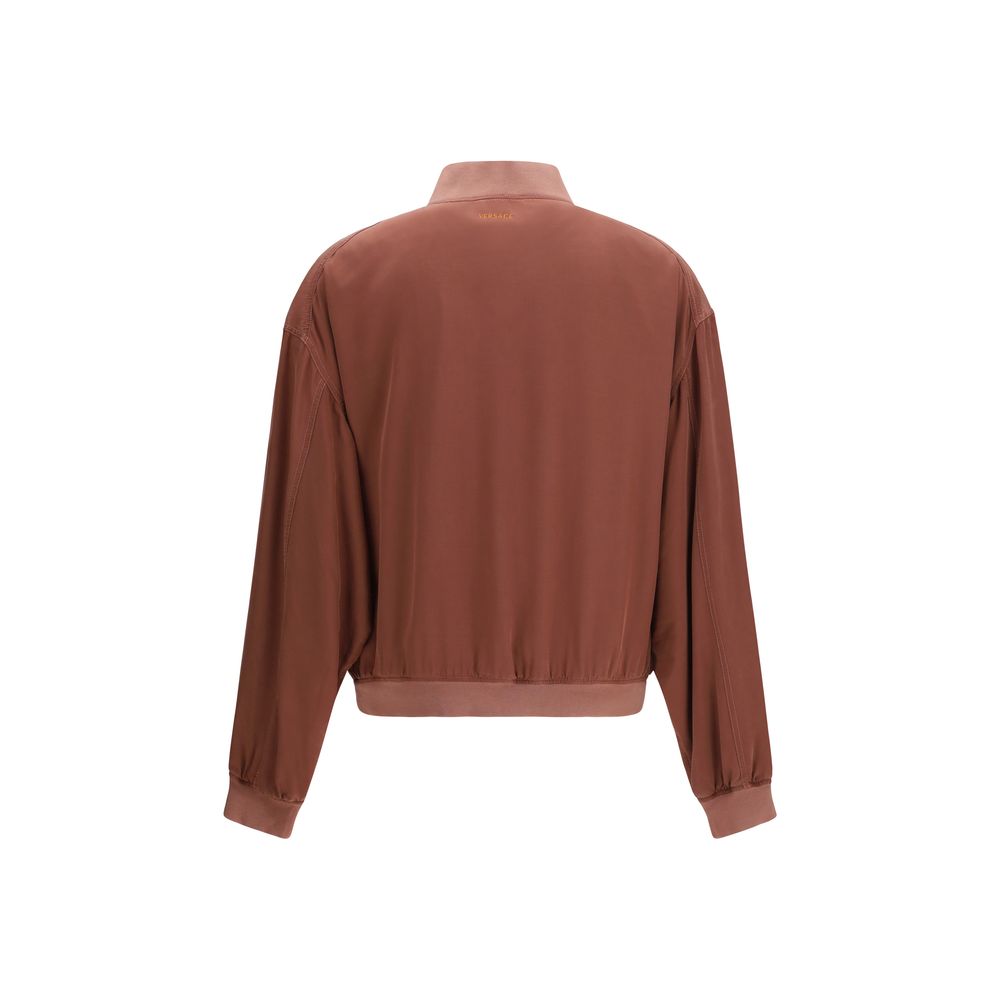 Versace Bordeaux Silk Bomber Versace