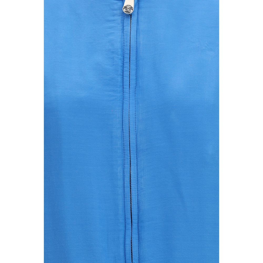 Versace Blue Silk Bomber Versace
