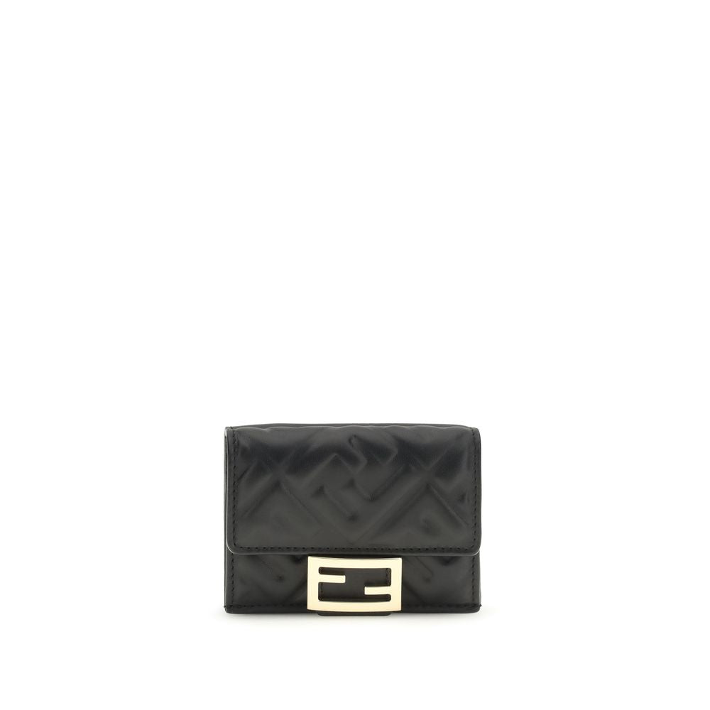 Fendi Black Lamb Ovis Aries Aries Wallet Fendi