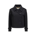 Burberry Black Cotton Trench Coat Burberry