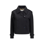 Burberry Black Cotton Trench Coat Burberry