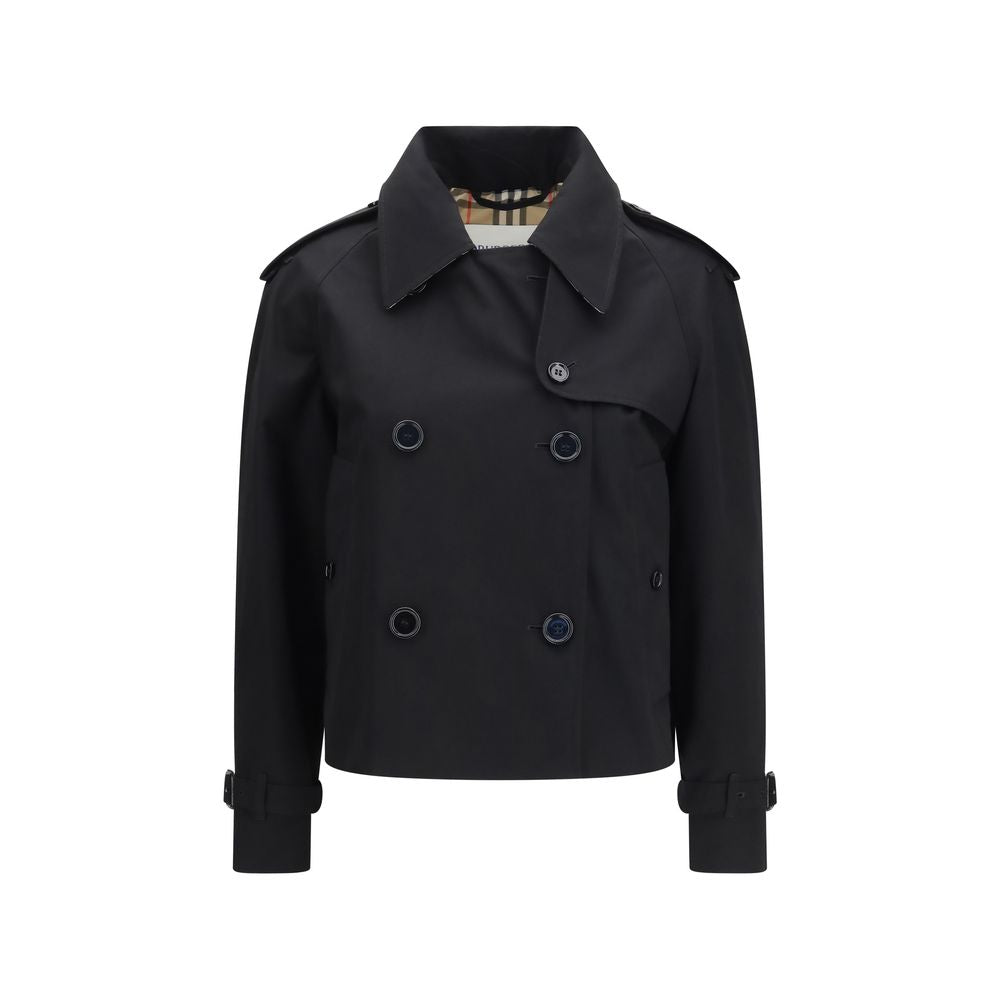 Burberry Black Cotton Trench Coat Burberry