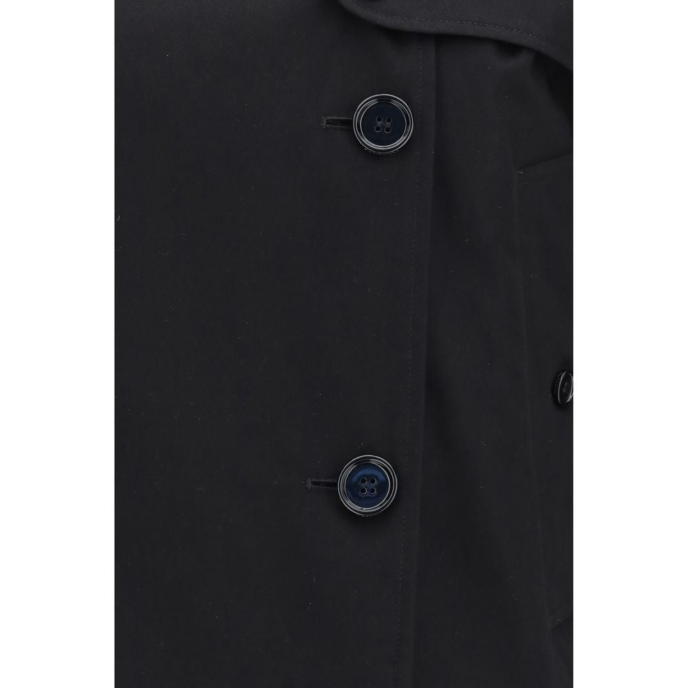 Burberry Black Cotton Trench Coat Burberry
