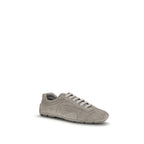 Prada Beige Calf Leather Bos Taurus Athletic Sneakers Prada