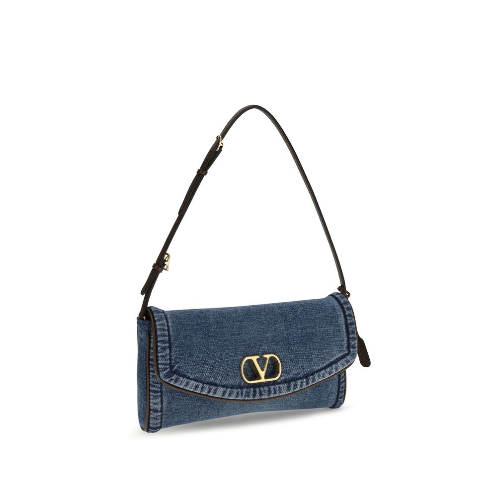 Valentino Garavani Blue Cotton Shoulder Bag Valentino Garavani