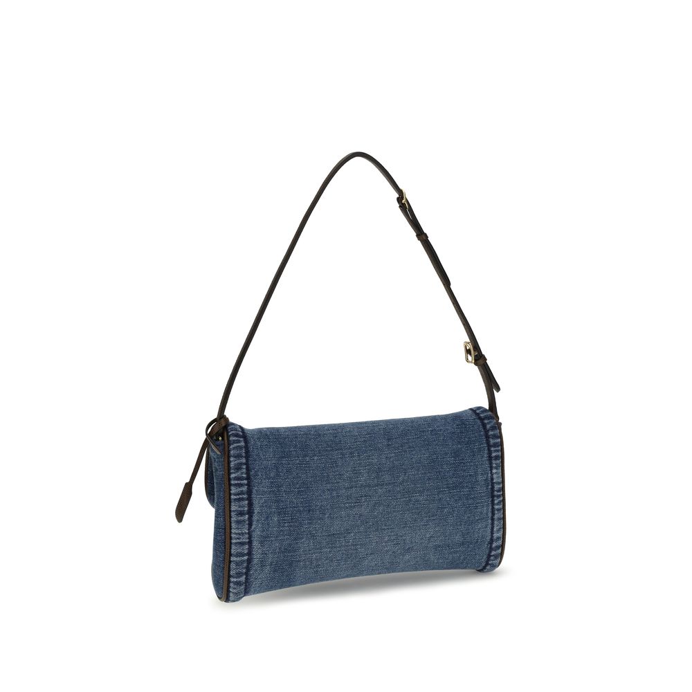 Valentino Garavani Blue Cotton Shoulder Bag Valentino Garavani