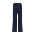 Valentino Blue Cotton Casual Pants Valentino