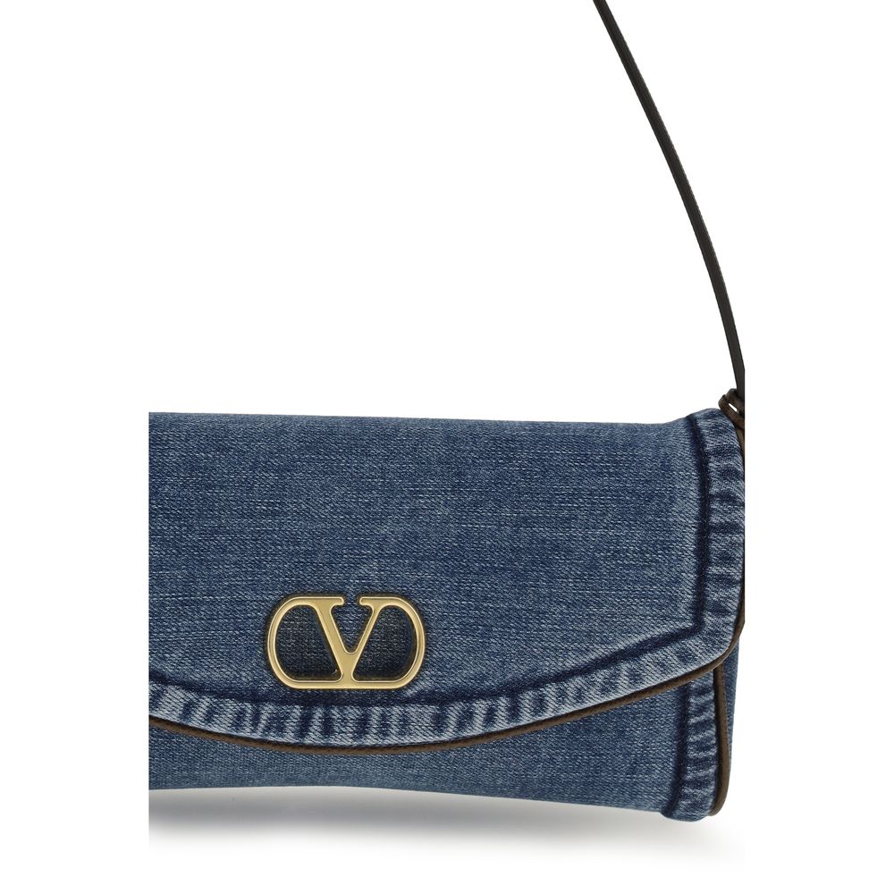 Valentino Garavani Blue Cotton Shoulder Bag Valentino Garavani