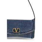 Valentino Garavani Blue Cotton Shoulder Bag Valentino Garavani