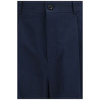 Valentino Blue Cotton Casual Pants Valentino