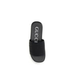 Gucci Black Fabric Flat Sandals Gucci