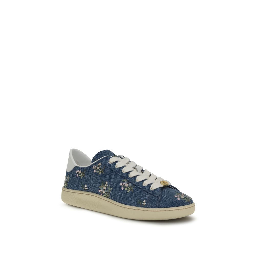 Valentino Garavani Blue Fabric Low Top Sneakers Valentino Garavani