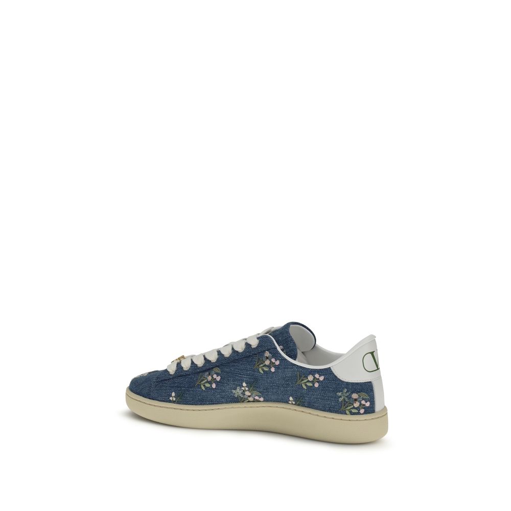 Valentino Garavani Blue Fabric Low Top Sneakers Valentino Garavani