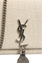 Saint Laurent Kate Tassel Small Croc-Embossed Leather Saint Laurent