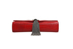Saint Laurent Kate Tassel Chain Bag in Red Crocodile Embossed Leather Saint Laurent