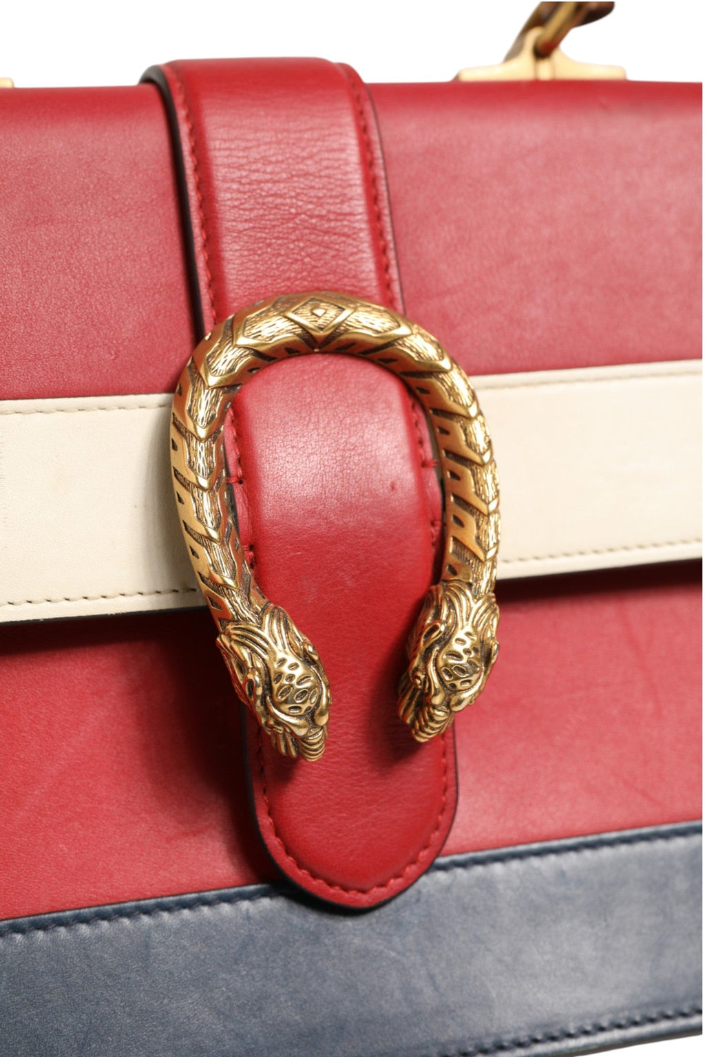Gucci Dionysus Bamboo Medium Top Handle Bag White Blue Red Gucci