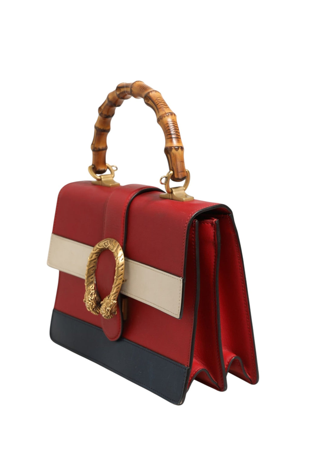 Gucci Dionysus Bamboo Medium Top Handle Bag White Blue Red Gucci