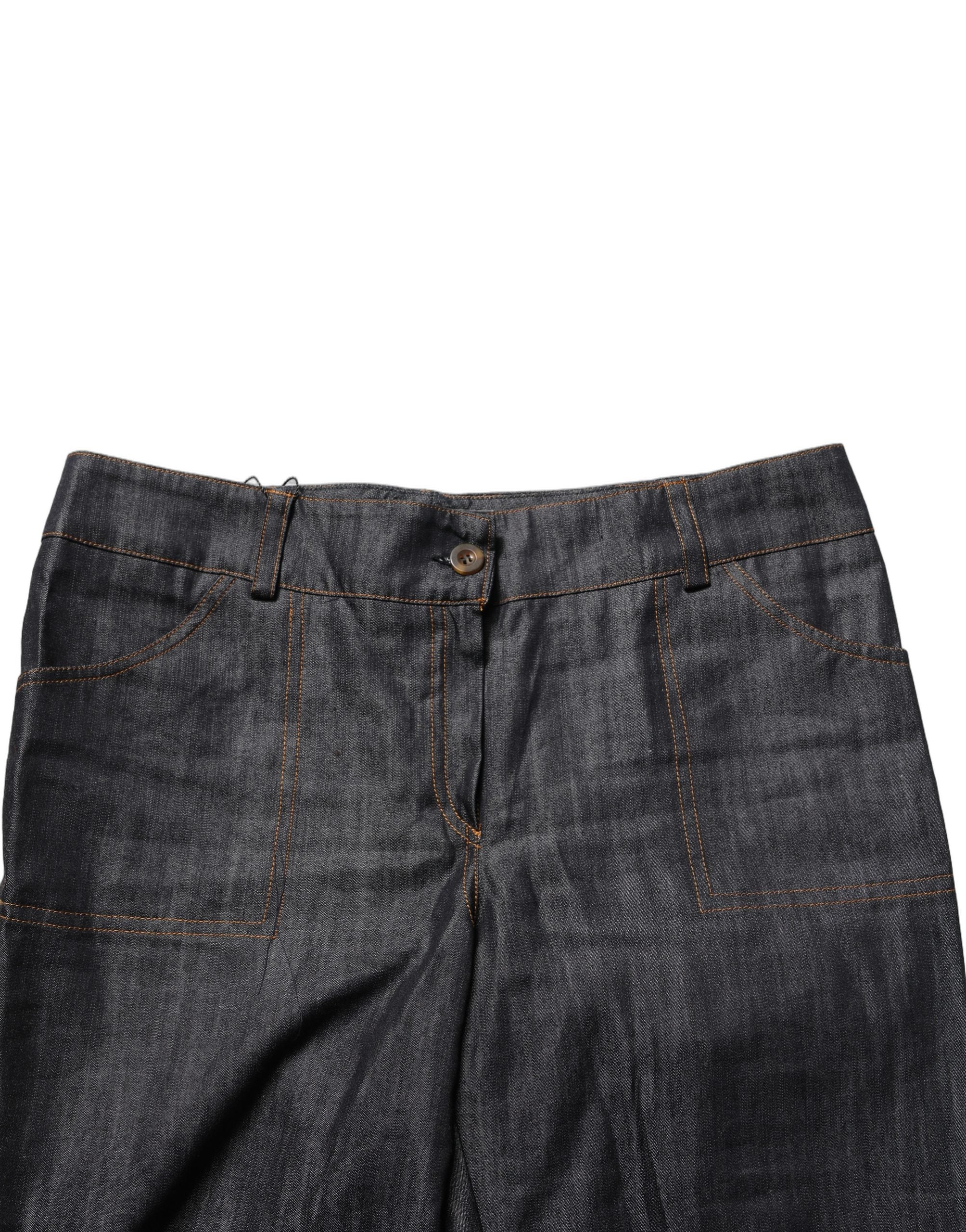 BENCIVENGA Black Cotton Mid Waist Skinny Denim Trouser Jeans BENCIVENGA