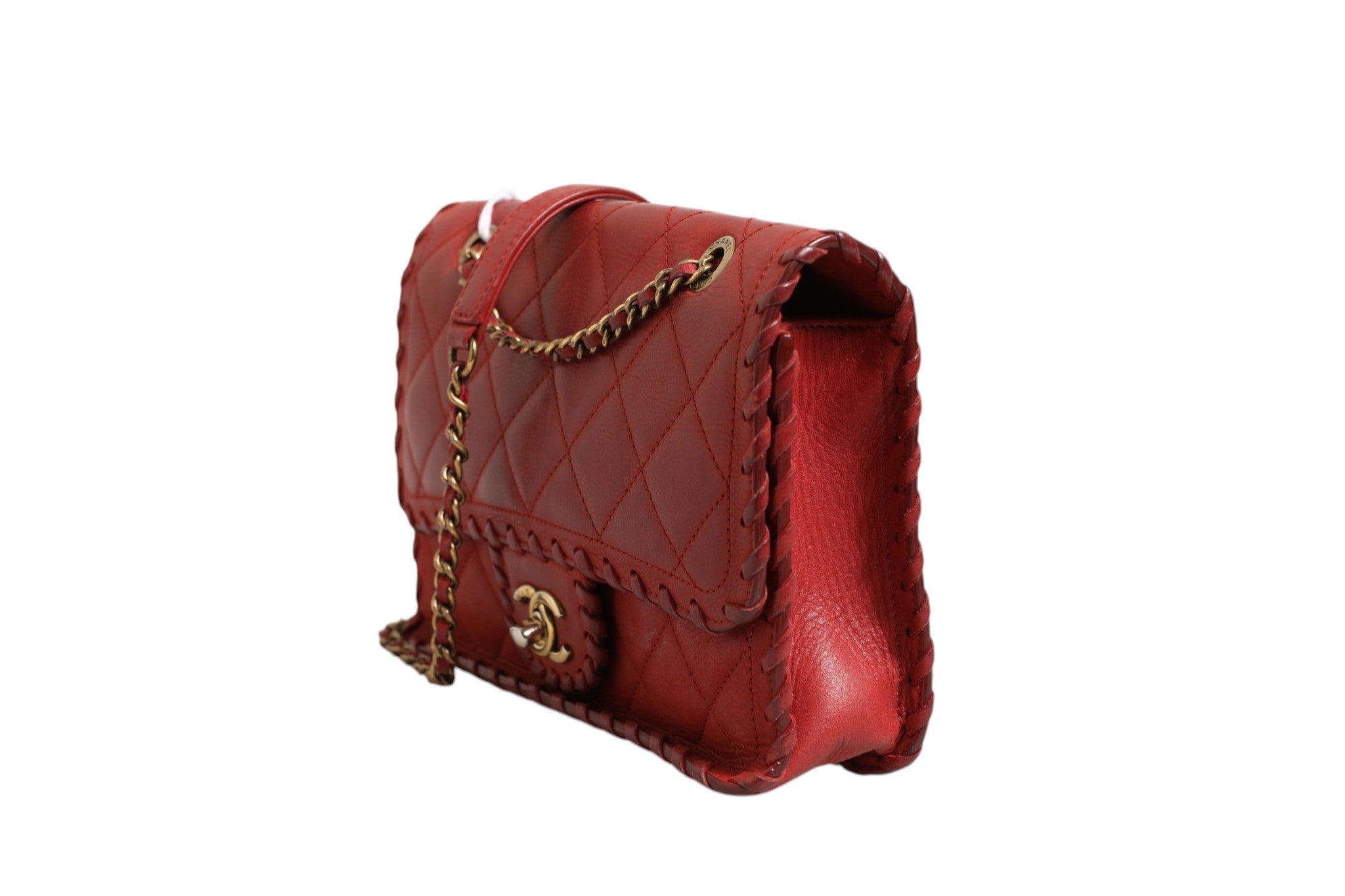 Chanel Mini Flap Bag Lambskin Braided Calfskin Gold Tone Metal Chanel