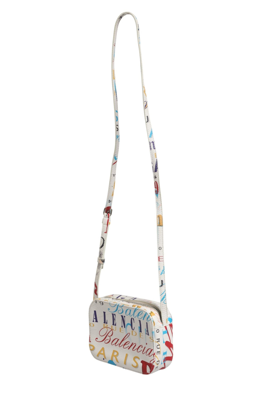 Balenciaga White Graffiti Print Leather Mini City Handbag Balenciaga