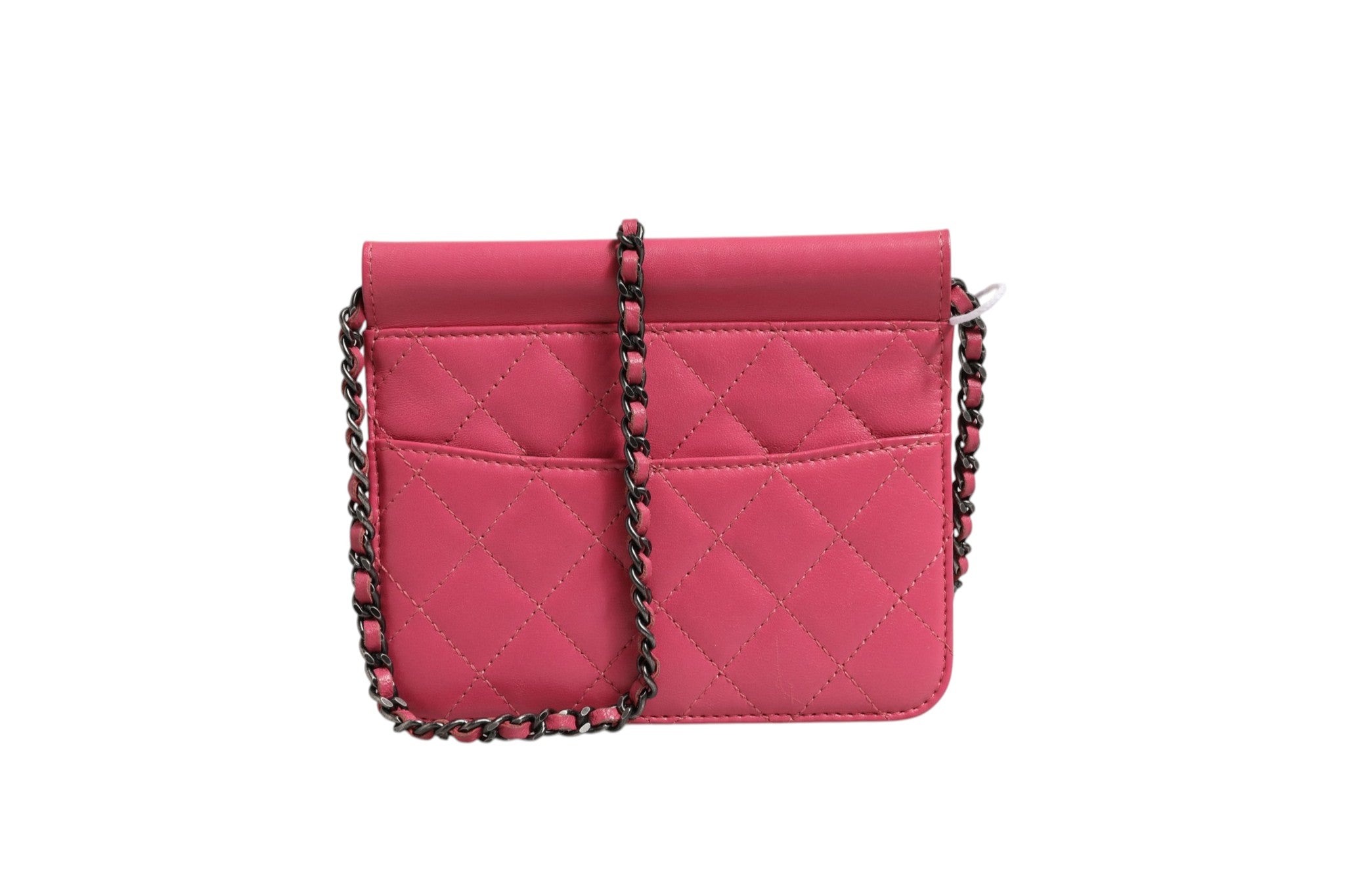Chanel Pink Quilted Lambskin Leather Classic Square Mini Flap Bag Chanel