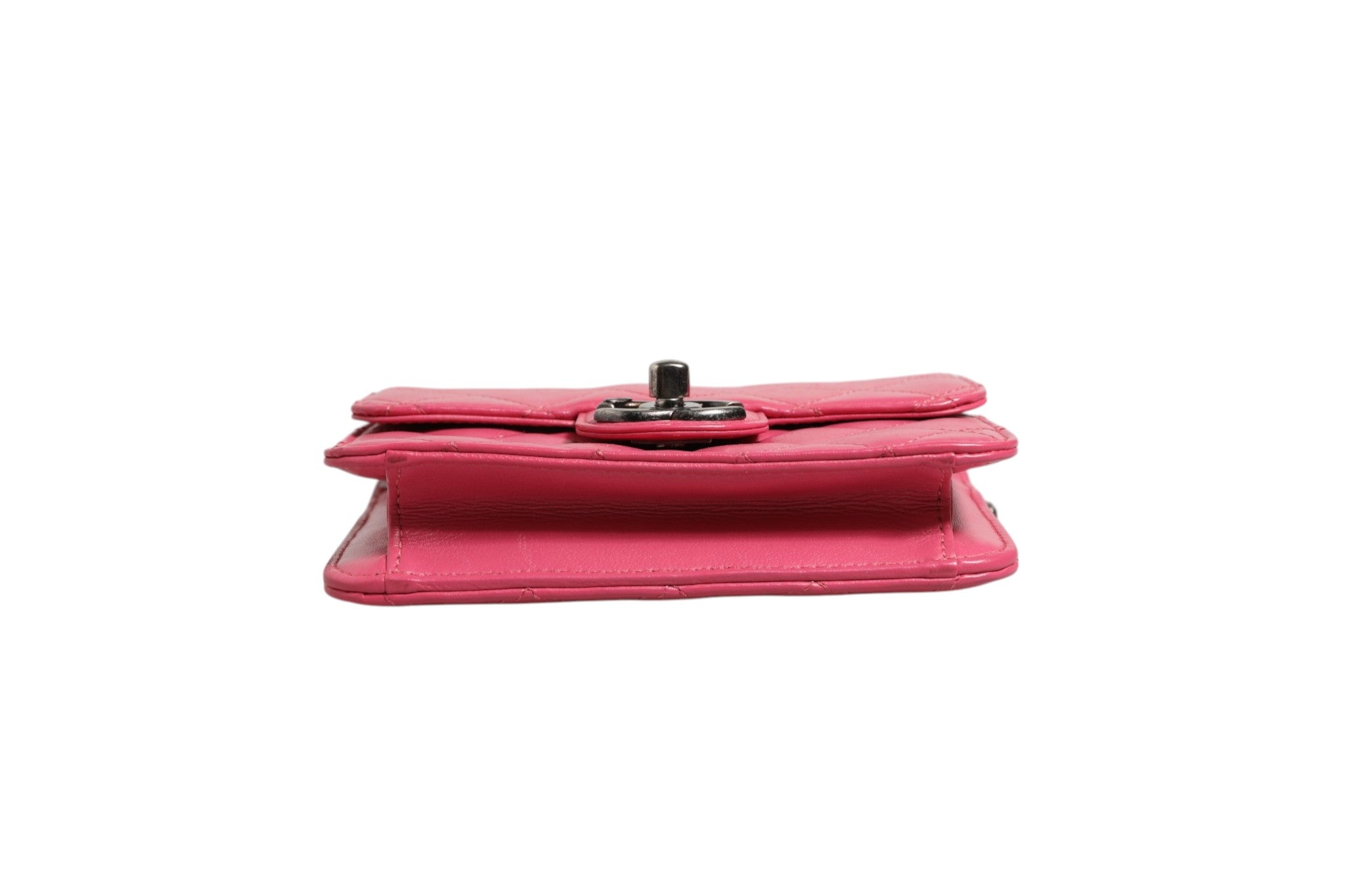 Chanel Pink Quilted Lambskin Leather Classic Square Mini Flap Bag Chanel