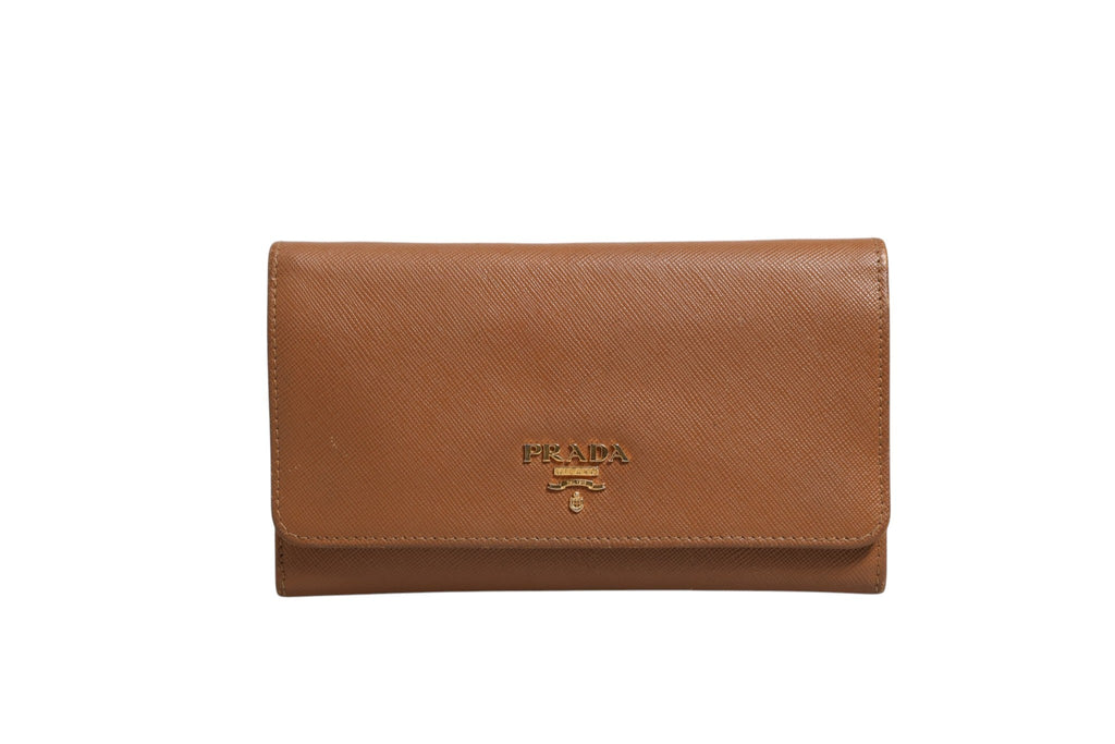 Prada Brown and Gold Wallet Strap Prada