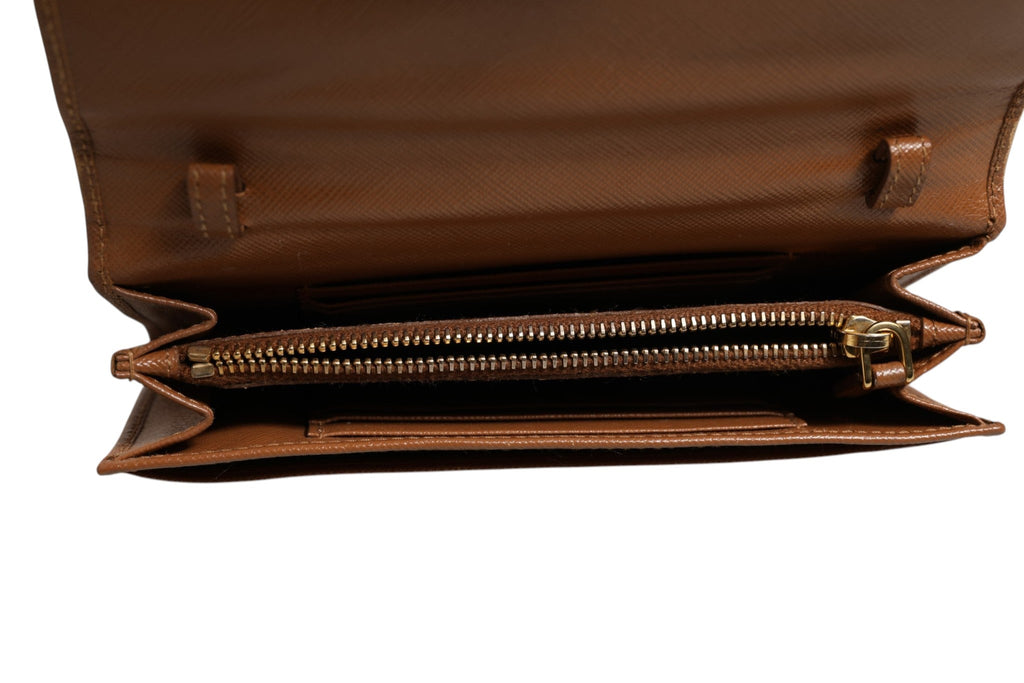 Prada Brown and Gold Wallet Strap Prada