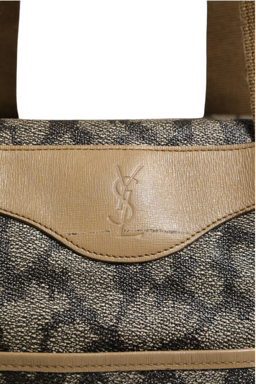 Saint Laurent Green and Brown Pattern Canvas Duffel Bag Saint Laurent