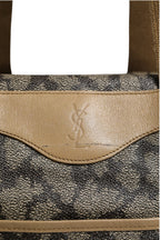 Saint Laurent Green and Brown Pattern Canvas Duffel Bag Saint Laurent