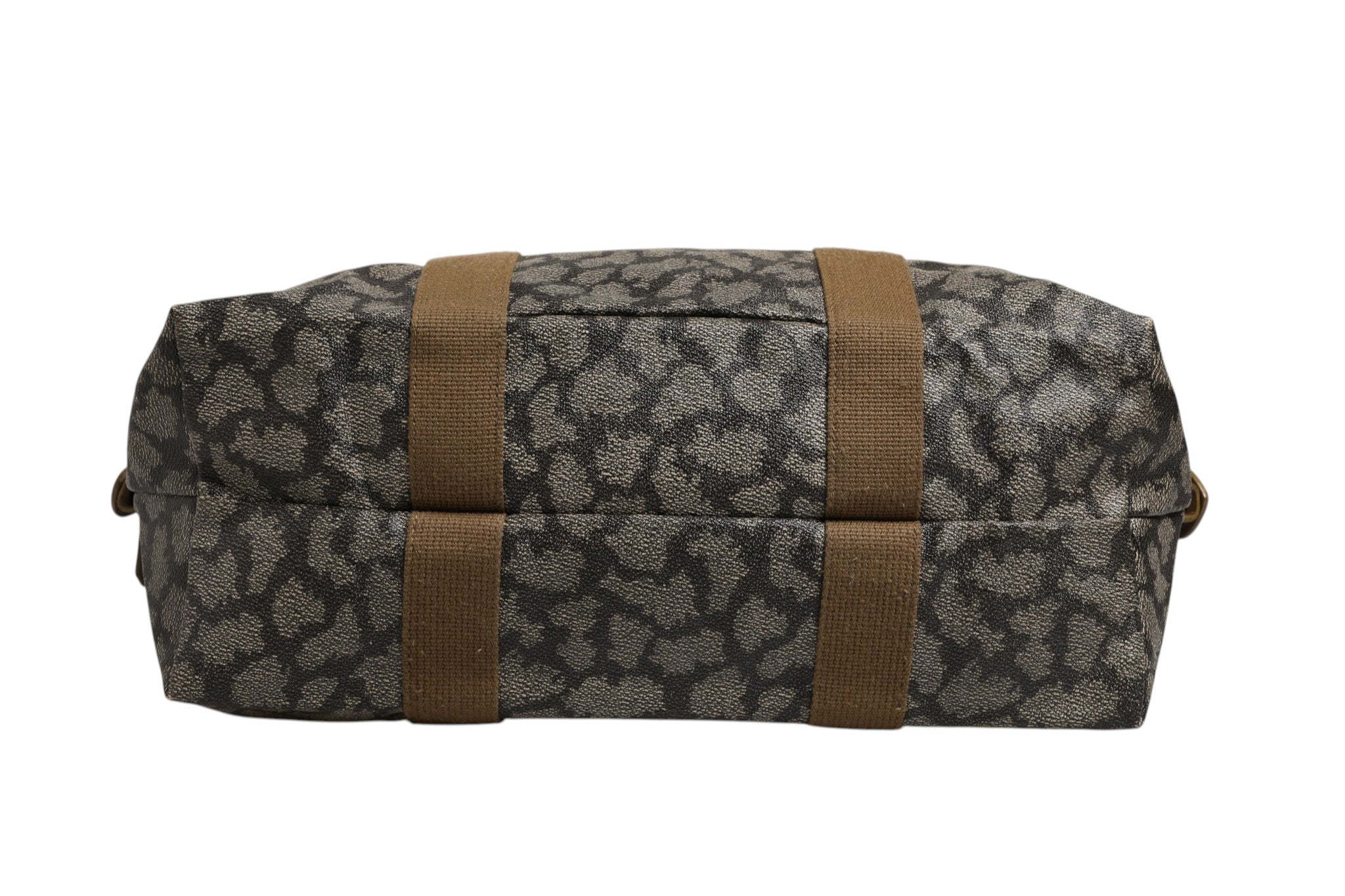 Saint Laurent Green and Brown Pattern Canvas Duffel Bag Saint Laurent