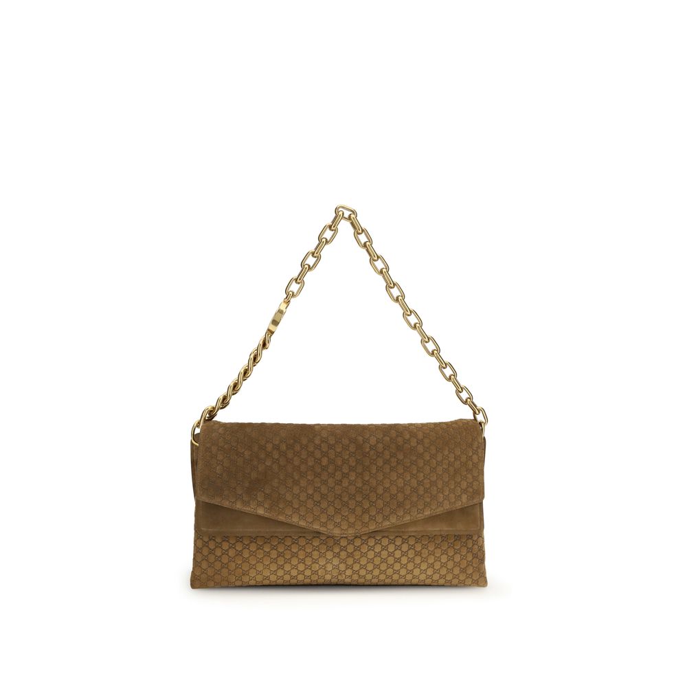 Gucci Brown Suede Leather Handbag Gucci