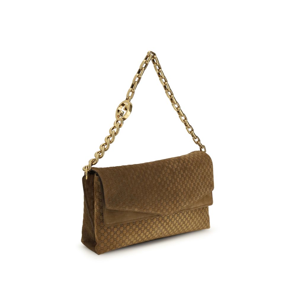 Gucci Brown Suede Leather Handbag Gucci