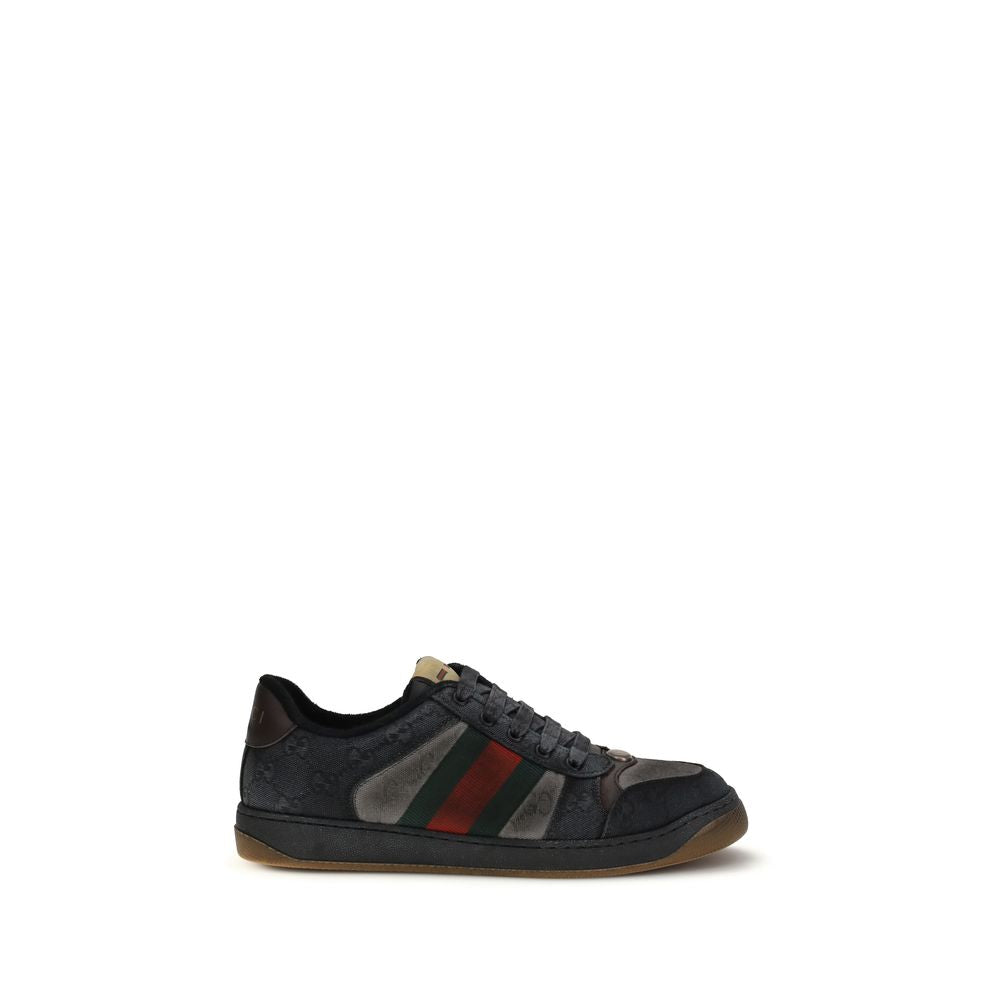 Gucci Black Calf Leather Bos Taurus Low Top Sneakers Gucci