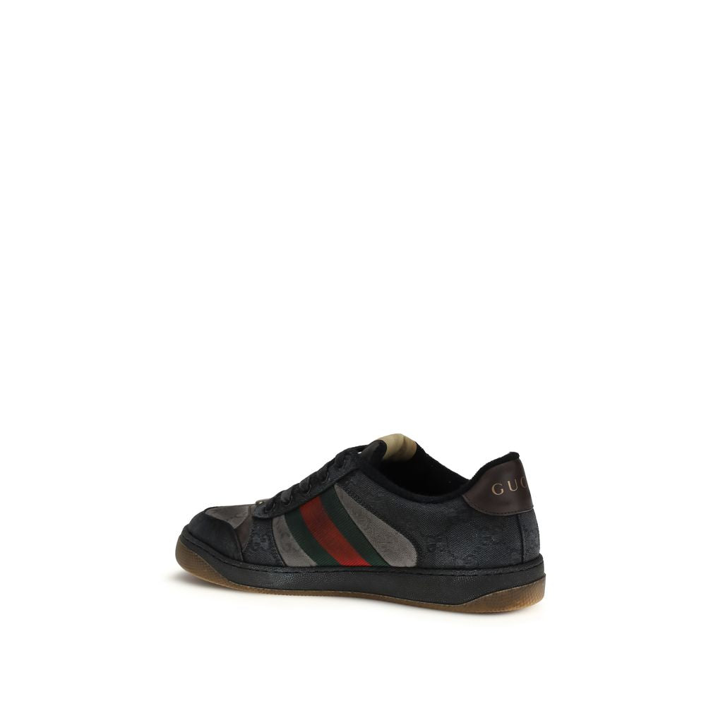 Gucci Black Calf Leather Bos Taurus Low Top Sneakers Gucci