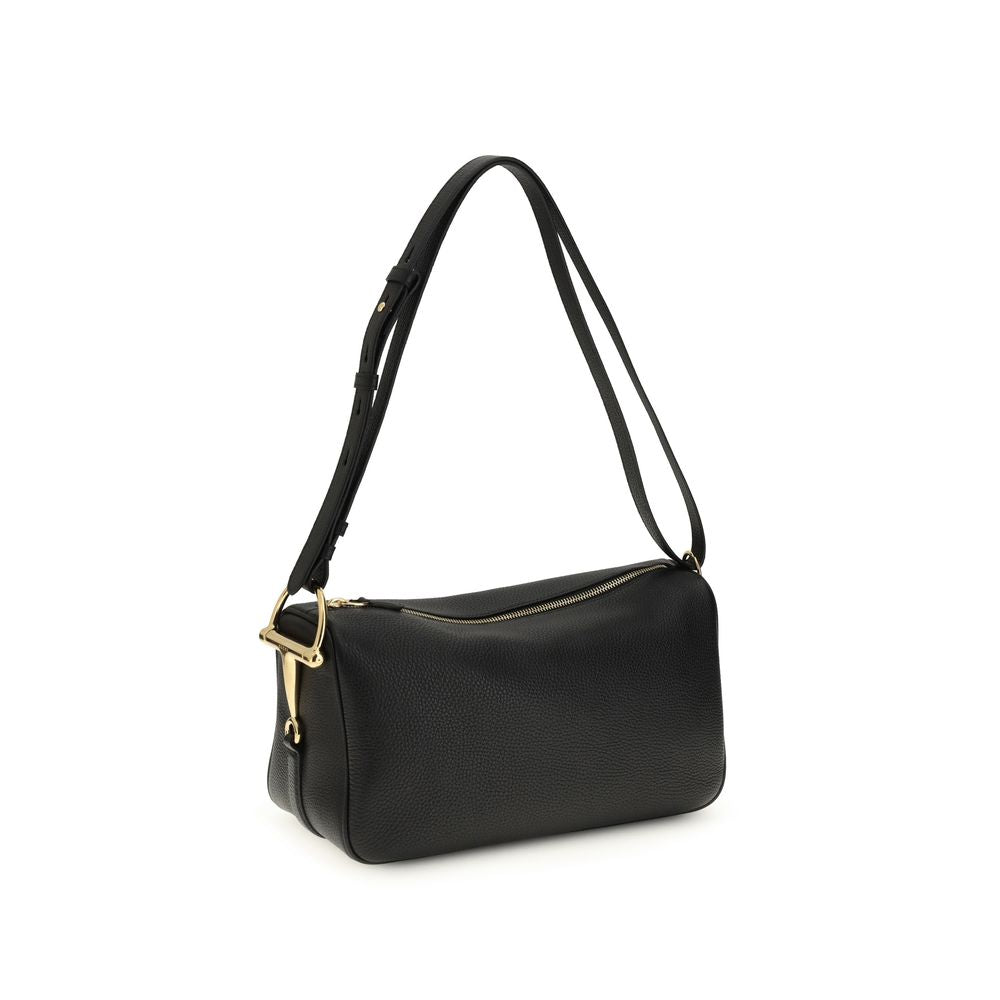 Gucci Black Calf Leather Bos Taurus Shoulder Bag Gucci