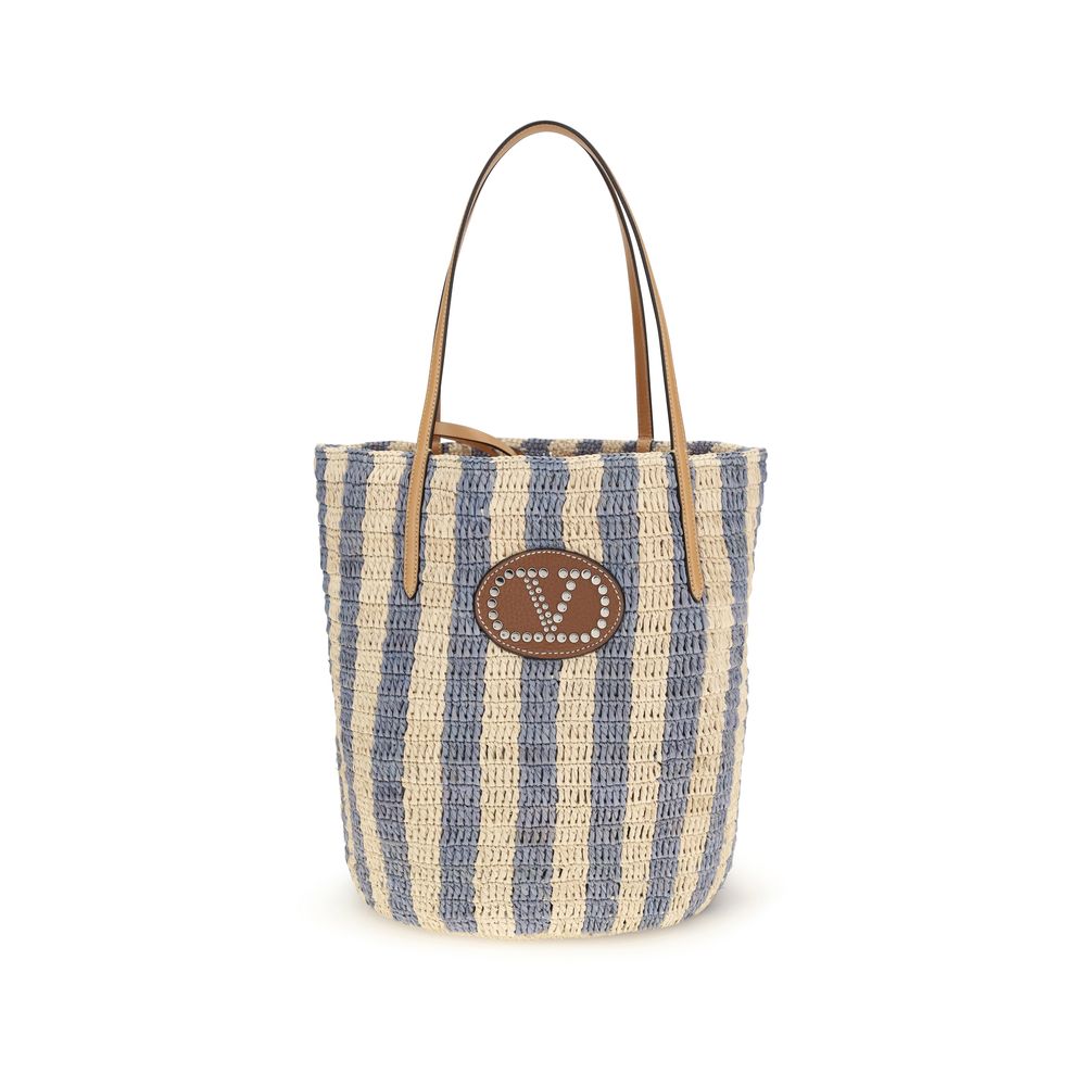 Valentino Garavani Multicolor Raffia Backet Bag Valentino Garavani
