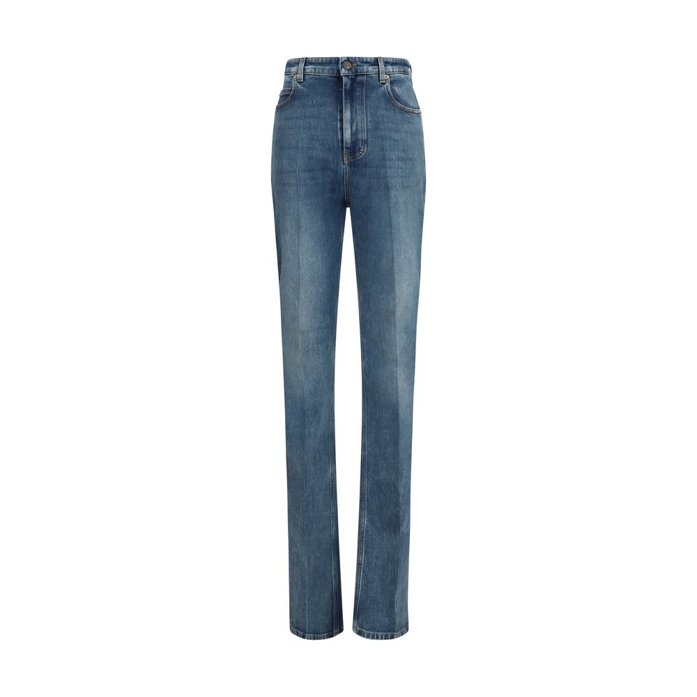 Balenciaga Blue Cotton High-Waisted Jean Balenciaga