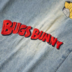 Style Casual Cartoon Embroidered Washed Denim Pants for Men, Loose Fit, College Style, Wide Leg, Couple Pants eprolo