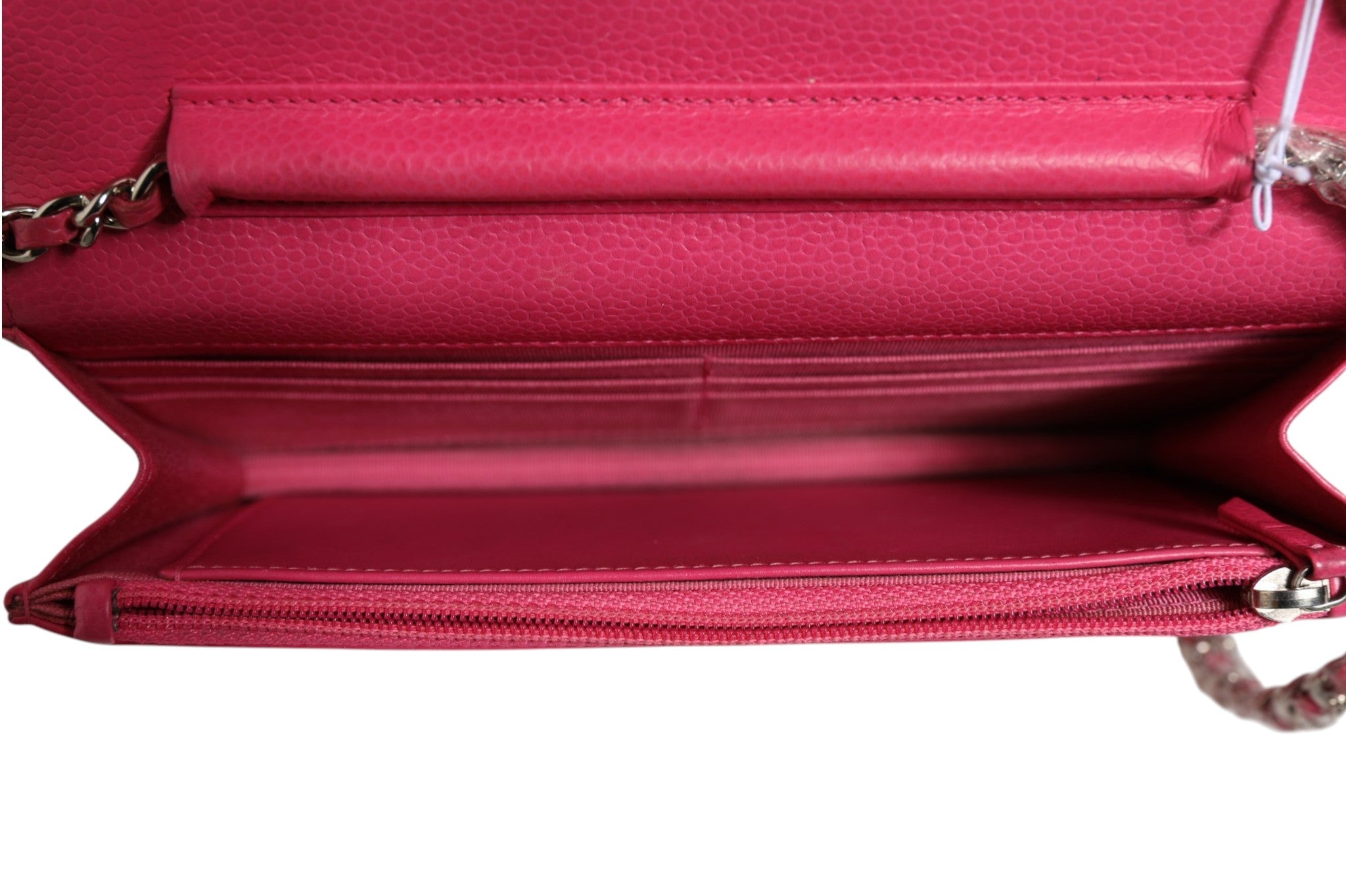 Chanel Pink Quilted Lambskin Wallet On Chain WOC Silver Chanel