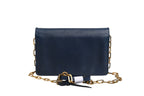 Prada Blue Saffiano Leather Wallet on Chain Clutch Bag Prada
