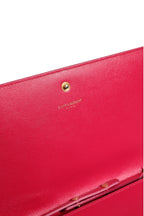 Saint Laurent Red Leather Monogram Wallet on Chain Saint Laurent