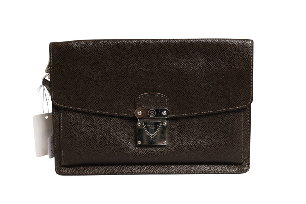 Louis Vuitton Belaia Clutch Taiga Leather Louis Vuitton